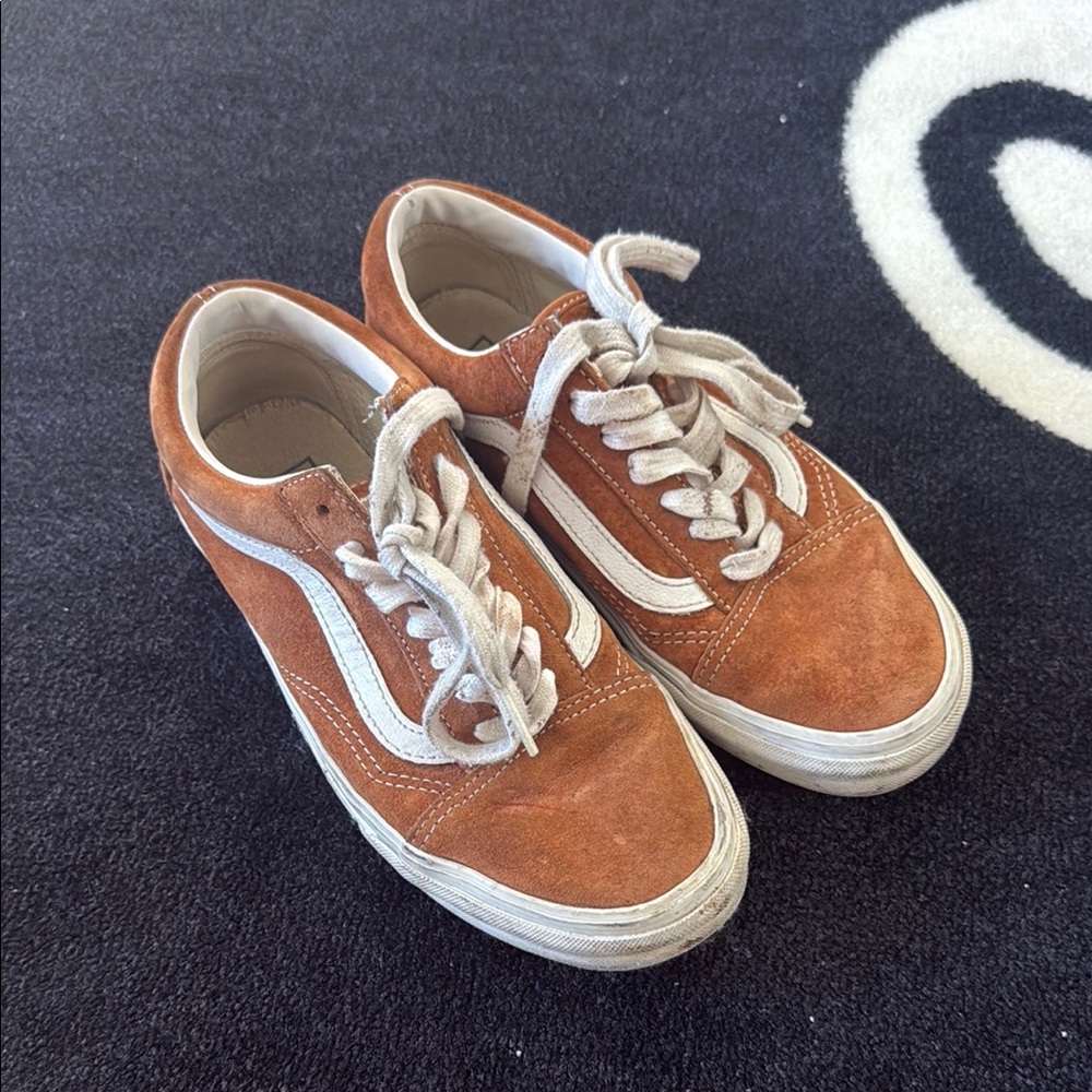 Brown and White Suede Sneakers